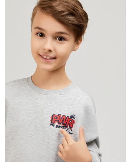 Джемпер детский для мальчиков Jiri серый меланж