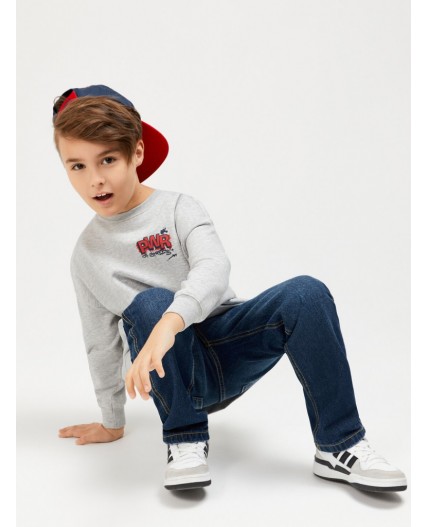 Джемпер детский для мальчиков Jiri серый меланж