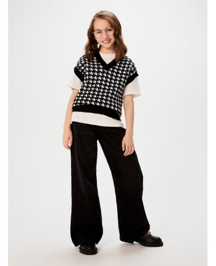 Жилет детский для девочек Jimmy2 черно-белый