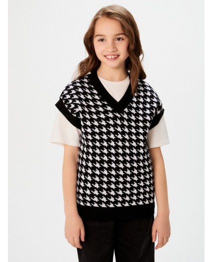 Жилет детский для девочек Jimmy2 черно-белый