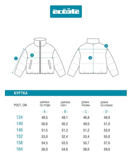 Куртка детская для девочек Ellin зеленый