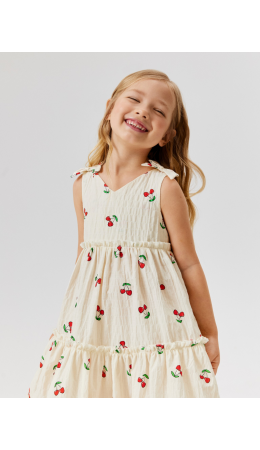 Платье детское для девочек Alcor белый принт