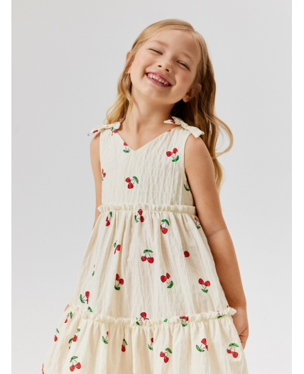 Платье детское для девочек Alcor белый принт