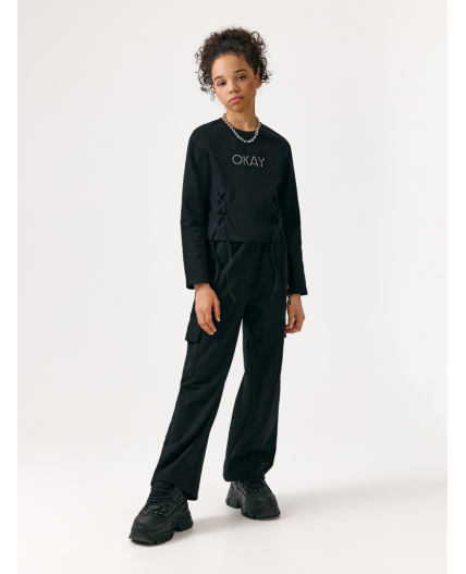 Брюки детские для девочек Amina черный