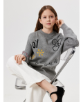 Джемпер детский для девочек Flor серый меланж