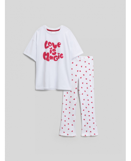 Набор для девочек ((1)футболка и (2)брюки) Lorett белый