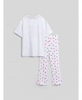 Набор для девочек ((1)футболка и (2)брюки) Lorett белый