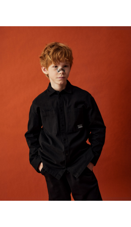 Сорочка верхняя детская для мальчиков Ovidiy черный
