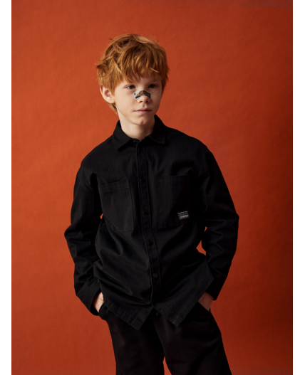 Сорочка верхняя детская для мальчиков Ovidiy черный