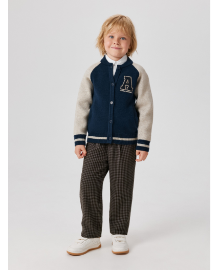 Брюки детские для мальчиков Savos коричневая клетка