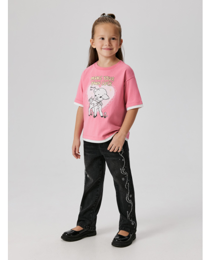 Брюки джинсовые детские для девочек Sulak черный