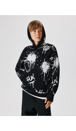 Джемпер детский для мальчиков Teo черно-белый