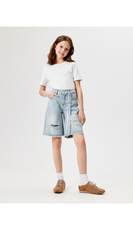 Шорты джинсовые детские для девочек Albano светло-голубой