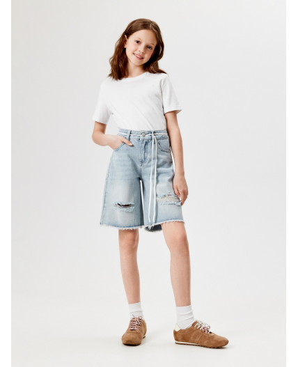 Шорты джинсовые детские для девочек Albano светло-голубой