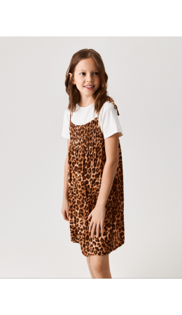 Платье детское для девочек Bata леопардовый принт