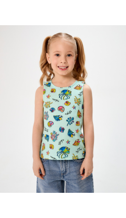 Блузка-топ детская для девочек Delfin набивка