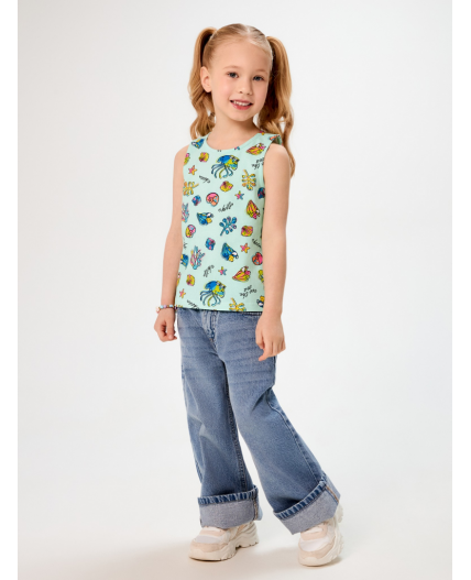 Блузка-топ детская для девочек Delfin набивка