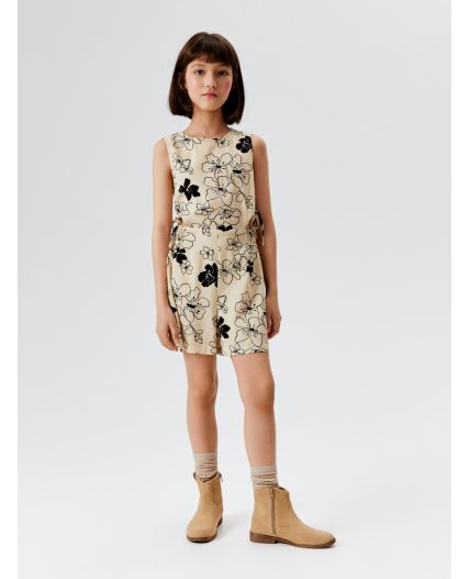 Полукомбинезон для девочек Franz бежевый принт