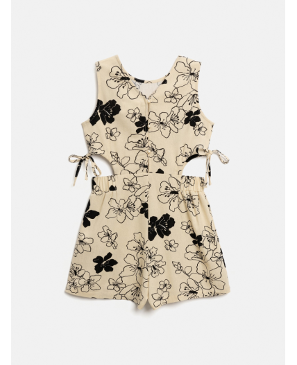 Полукомбинезон для девочек Franz бежевый принт