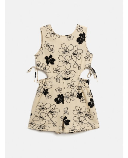 Полукомбинезон для девочек Franz бежевый принт