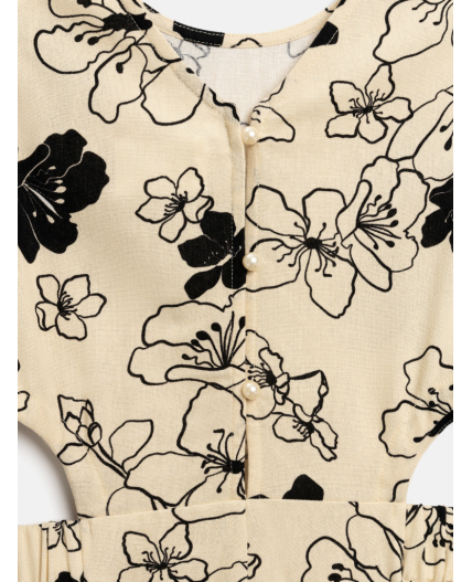 Полукомбинезон для девочек Franz бежевый принт