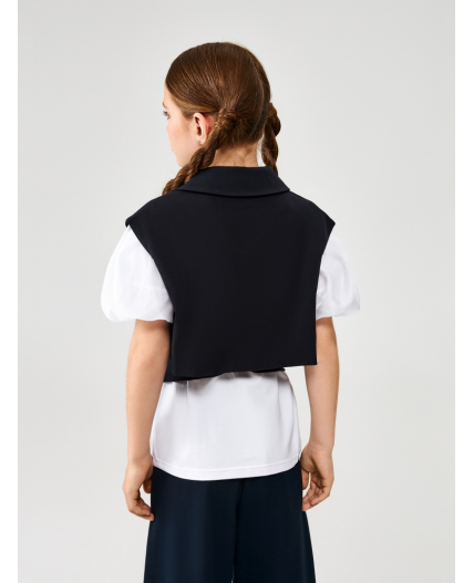 Жилет детский для девочек Music черный-синий