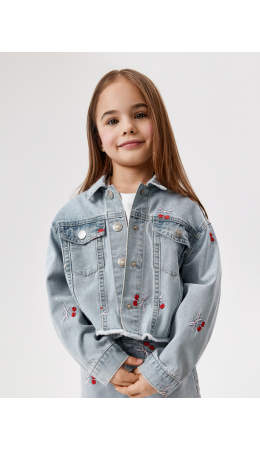 Куртка джинсовая детская для девочек Orta светло-голубой