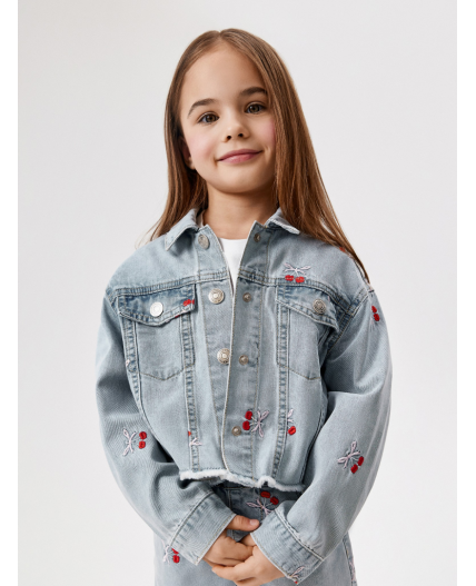 Куртка джинсовая детская для девочек Orta светло-голубой