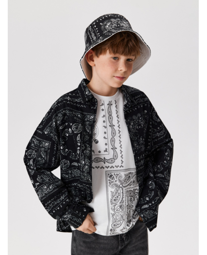 Панама детская Prasa черно-белый