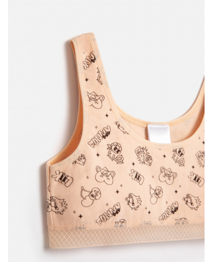 Бюстгальтер спортивный для девочек Alma бежевый