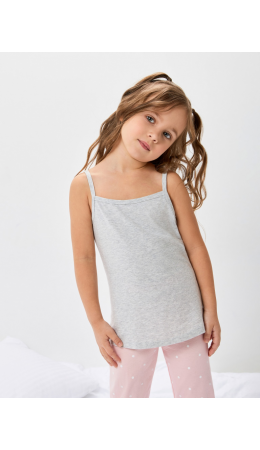 Майка детская для девочек Brass1 серый меланж