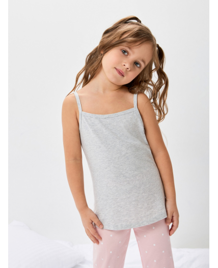 Майка детская для девочек Brass1 серый меланж