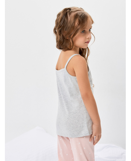 Майка детская для девочек Brass1 серый меланж