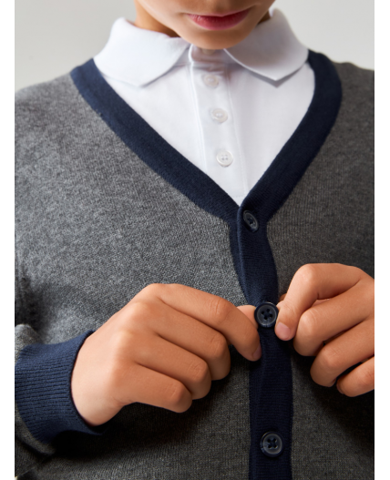 Жакет детский для мальчиков Cavall серый меланж