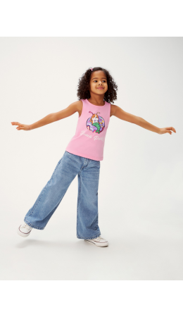 Блузка-топ детская для девочек Delfin розовый