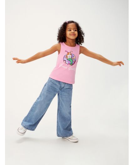 Блузка-топ детская для девочек Delfin розовый