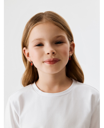 Серьги детские Fortunata красный