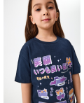 Футболка детская для девочек Miho темно-синий