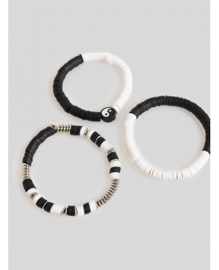 Набор из 3 браслетов дет. Morri черно-белый