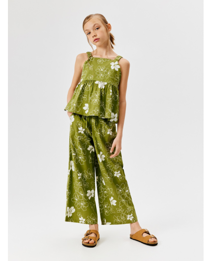 Брюки детские для девочек Petra_pn хаки принт