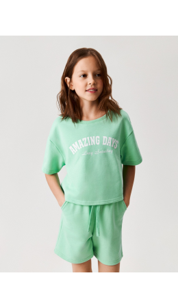 Комплект для девочек ((1)джемпер и (2)шорты) Purim1 мятный