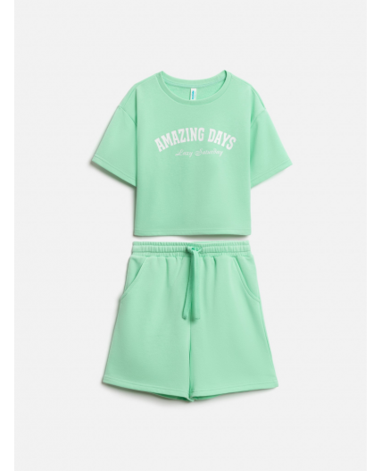 Комплект для девочек ((1)джемпер и (2)шорты) Purim1 мятный