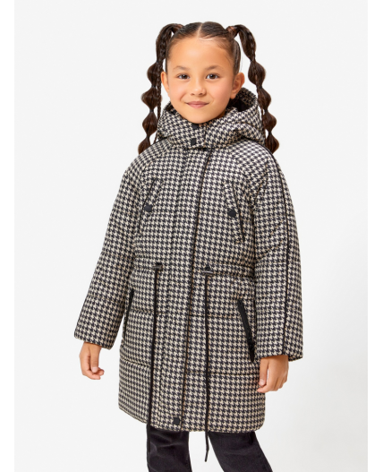 Пальто детское для девочек Rachael бежевая клетка