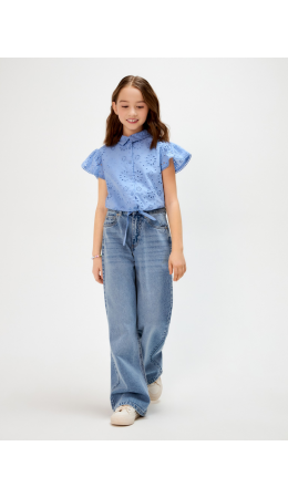 Брюки джинсовые детские для девочек Raichu1 голубой