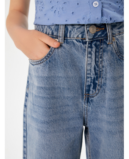Брюки джинсовые детские для девочек Raichu1 голубой