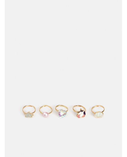 Набор из 5 колец дет. Rige золотистый