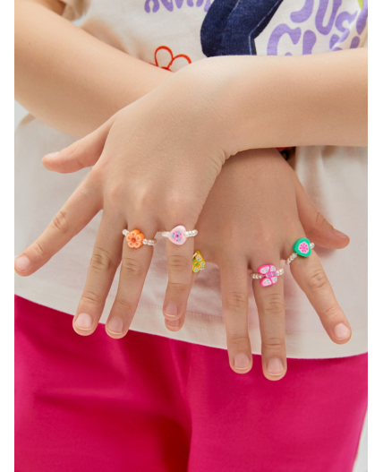 Набор из 5 колец дет. Rizzo цветной