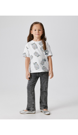 Брюки джинсовые (утепленные) детские для девочек Aldan серый