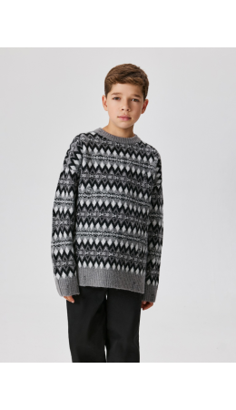 Свитер детский для мальчиков Arnold черно-серый