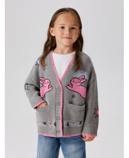Кардиган детский для девочек Carmy серый меланж